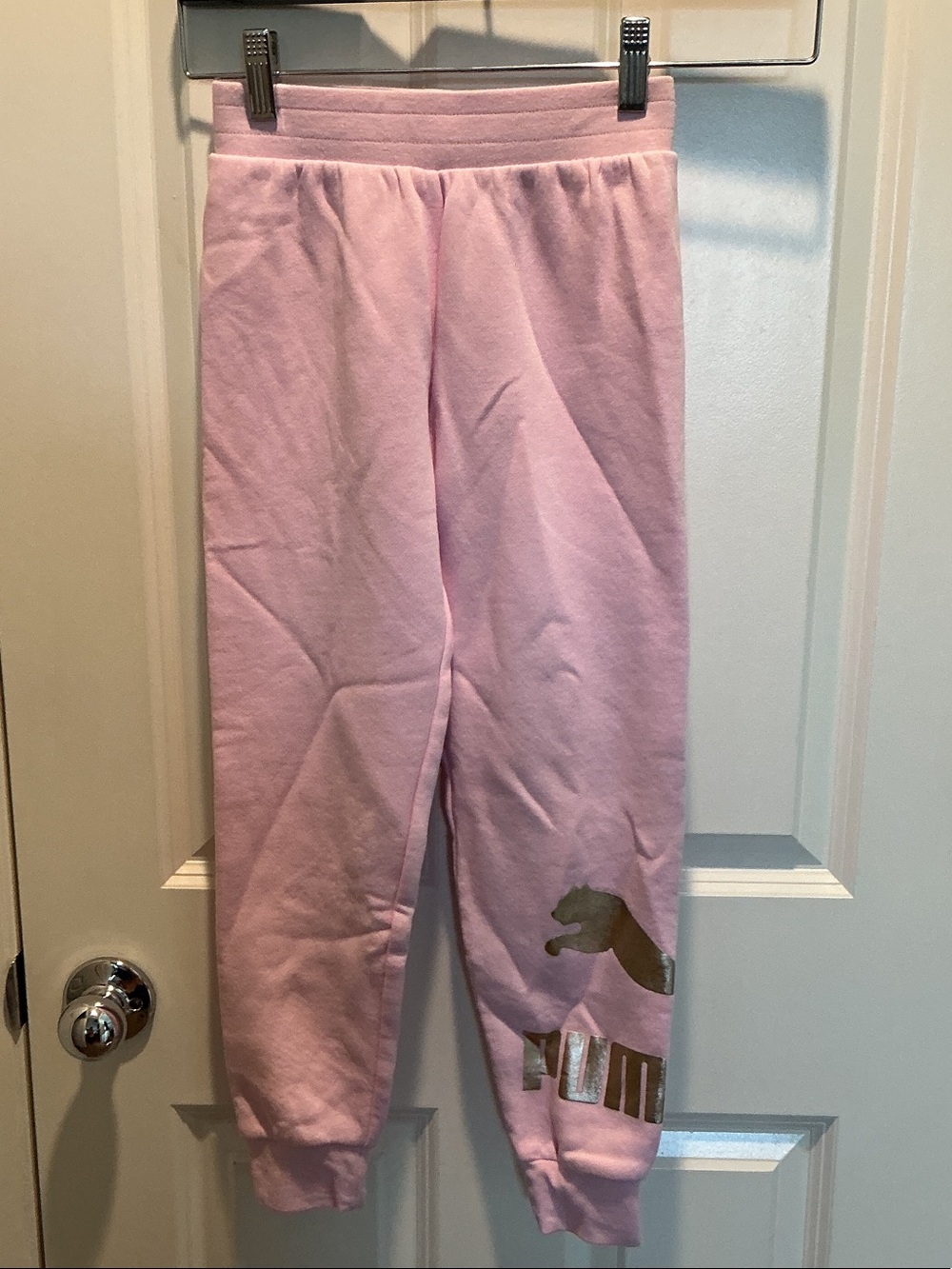Puma Pink Joggers with Metallic Logo EUC